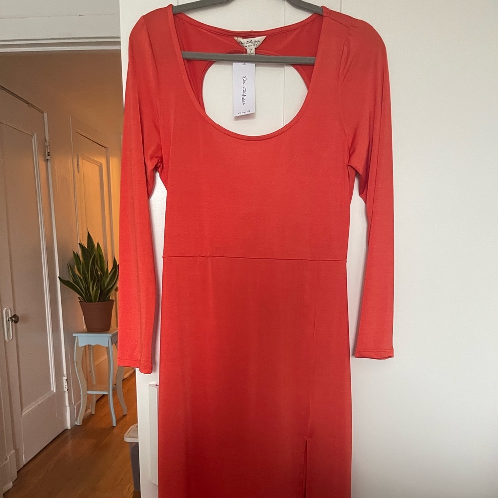 NWT Miss Selfridge ASOS Long Sleeve Tie Back Midi Dress